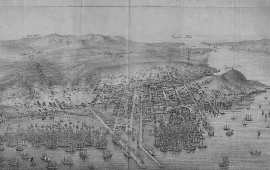 Obr. 2 San Francisco v roce 1852