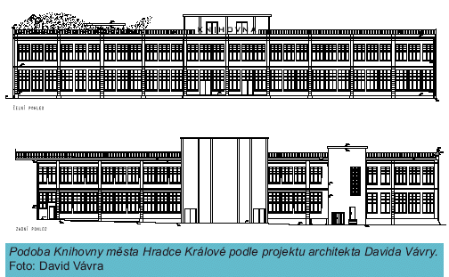 Podoba Knihovny místa Hradce Králové podle projektu architekta Davida Vávry