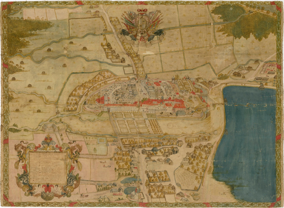 Obr. č. 4 Plán města Třeboň z roku 1699 (Fond Velkostatek Třeboň, SOA Třeboň)