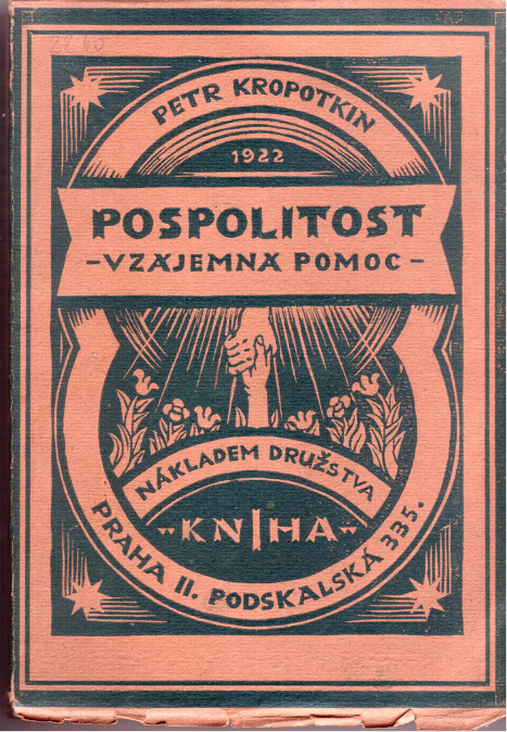 Obr. 2. Vydalo Družstvo Kniha r. 1922 v edici Knihovna socialistické kultury, sv. 2, obálka Sylva Marvan. 