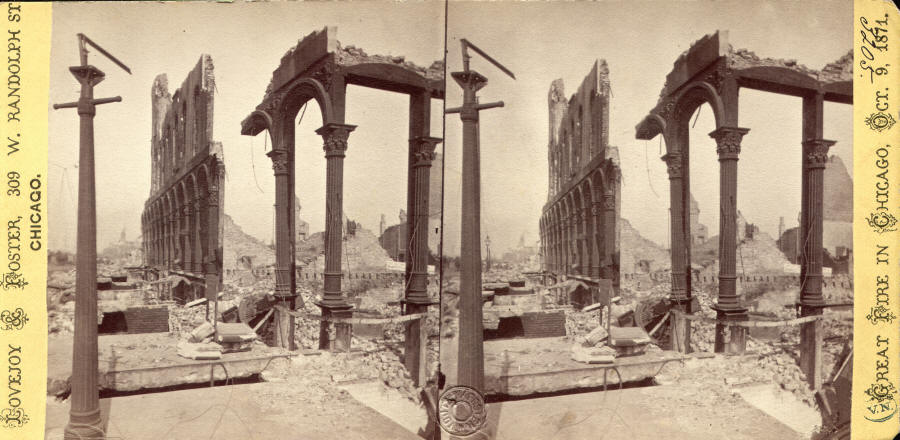 Obr. 10 Chicago po velkém požáru r. 1871. Stereoskopický snímek