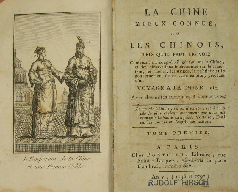 Obr. 7 GHERARDINI, Giovanni Battista. La Chine mieux connue [...]. Paris: Ponthieu, an V [1796/1797]. (Zdroj: archiv autorů)