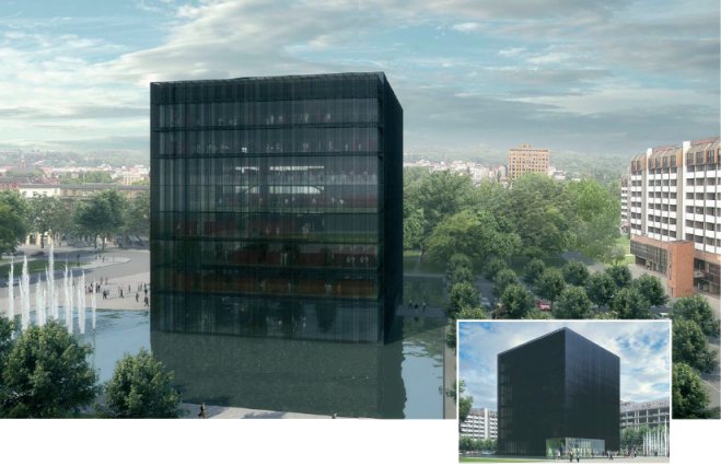 Vítězný návrh novostavby Moravskoslezské vědecké knihovny v Ostravě