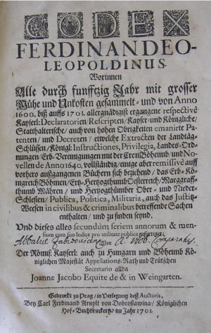Titulní list – Codex Ferdinandeo-Leopoldinus