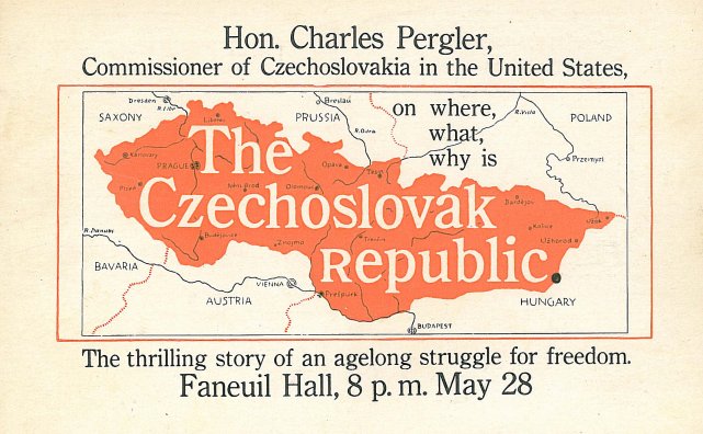 Pohlednice Českolsovenska vydaná v USA